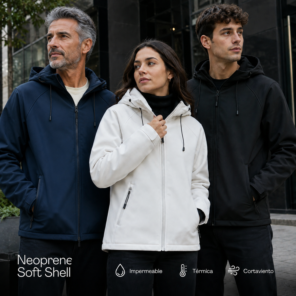 Oferta 3x1 Campera Neoprene Soft Shell Impermeable Interior Micro Polar